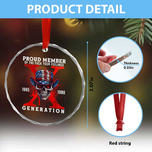 Generation X Skull Crystal Glass Ornament Proud Member Of The F Your Feelings Gen X 1965 1980 TS02 Print Your Wear