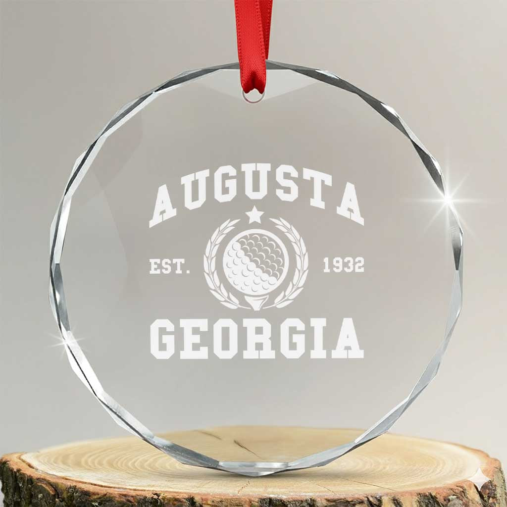 Generic Augusta Georgia Crystal Glass Ornament Vintage Style Golf Pullover Golf Lover Gift TS10 Transparent Glass 3'' Circle Print Your Wear