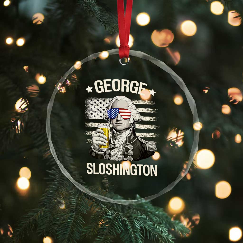 George Sloshington Washington Crystal Glass Ornament 4th of July America Flag Beer TS14 Print Your Wear
