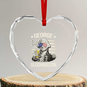 George Sloshington Washington Heart Crystal Glass Ornament 4th of July America Flag Beer TS14 Transparent Glass 3'' Heart Print Your Wear