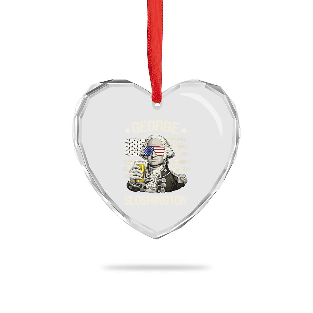 George Sloshington Washington Heart Crystal Glass Ornament 4th of July America Flag Beer TS14 Print Your Wear