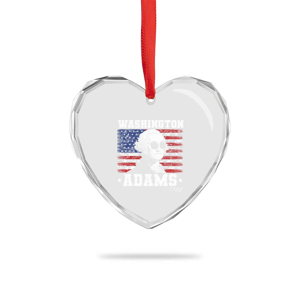 George Washington 1788 Heart Crystal Glass Ornament Funny 4th of July Retro President Campaign USA Flag TS10 Print Your Wear
