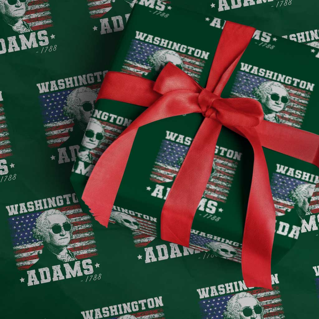 George Washington 1788 Wrapping Paper Roll Funny 4th of July Retro President Campaign USA Flag TS10 Green Print Your Wear