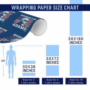 George Washington 1788 Wrapping Paper Roll Funny 4th of July Retro President Campaign USA Flag TS10 Print Your Wear
