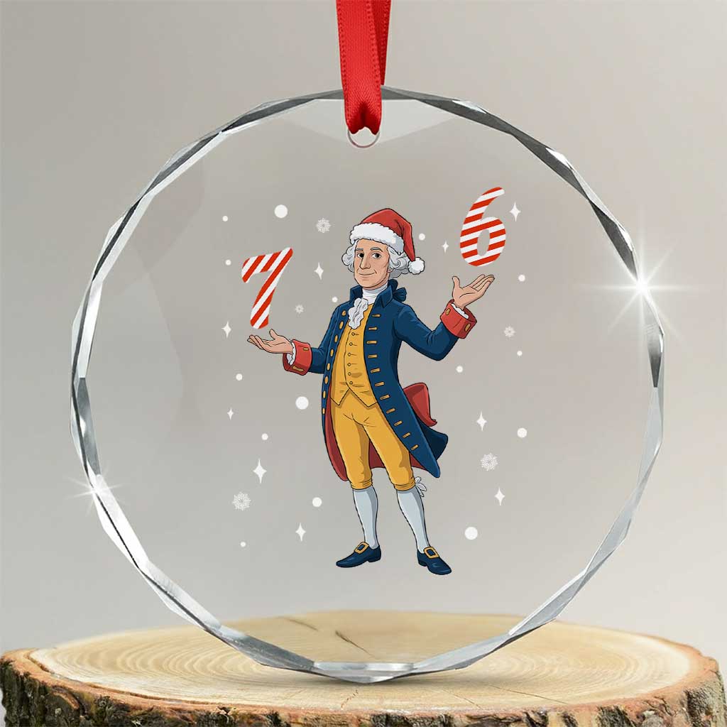 George Washington 67 Meme Crystal Glass Ornament Funny Christmas Gift TS12 Transparent Glass 3'' Circle Print Your Wear