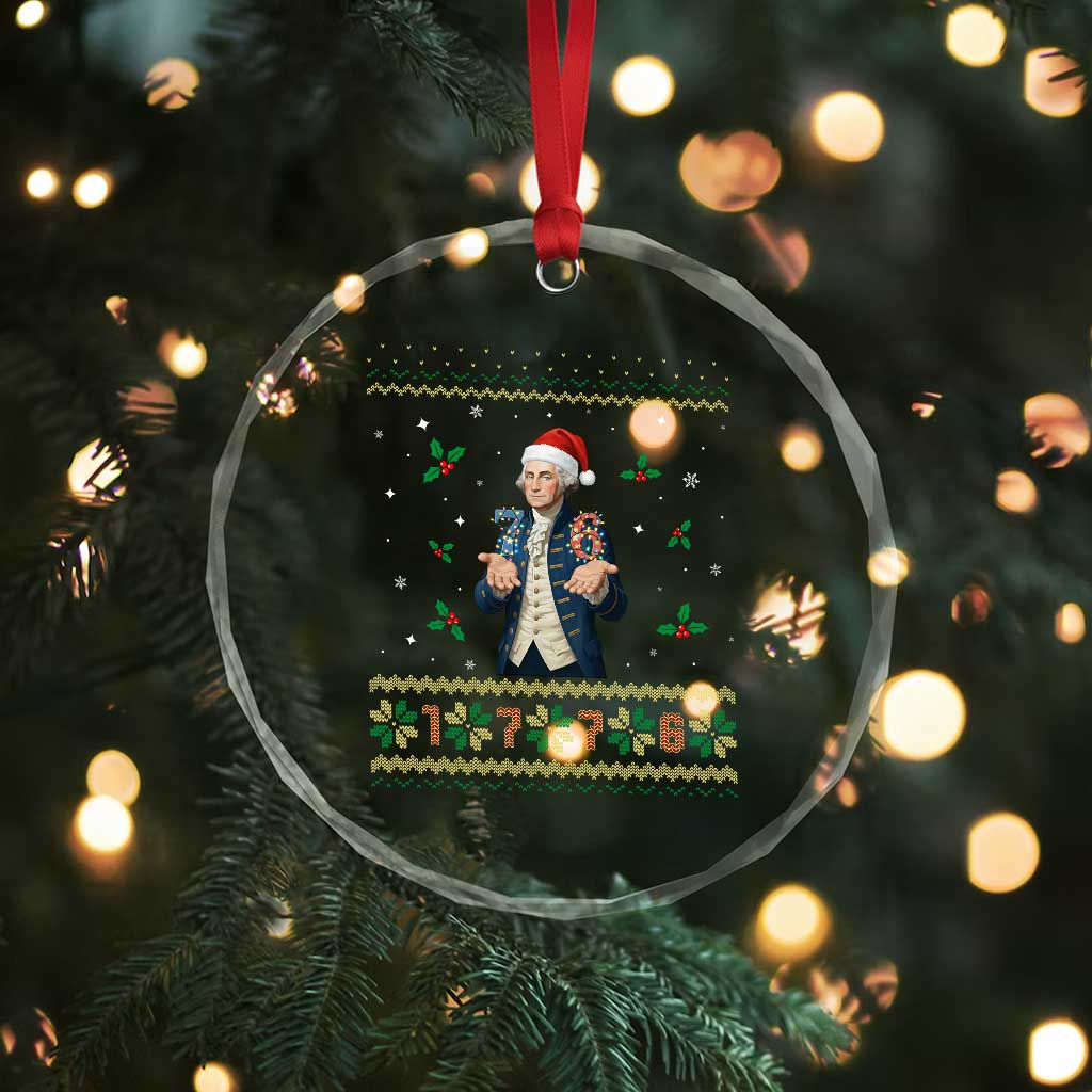 George Washington 67 Meme Crystal Glass Ornament Funny Christmas Ugly Sweater Gift TS12 Print Your Wear