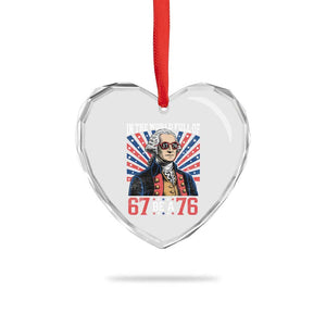 George Washington 67 Meme Heart Crystal Glass Ornament In The World Full Of 67 Be A 76