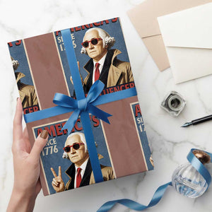 George Washington America's 1st Influencer Wrapping Paper Roll Funny Founding Father USA
