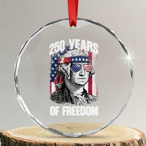 George Washington Founding Father Crystal Glass Ornament 250 Years Of Freedom TS12 Transparent Glass 3'' Circle Print Your Wear