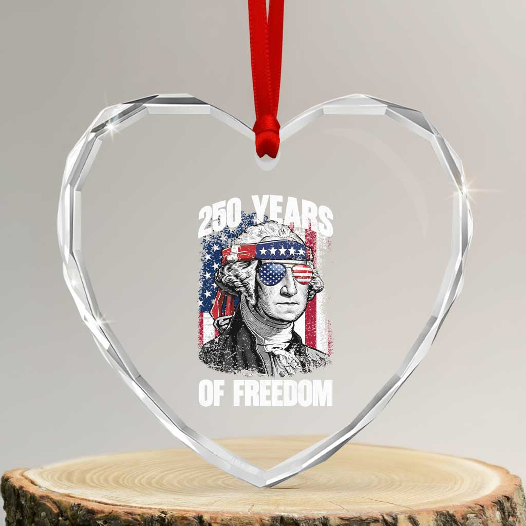 George Washington Founding Father Heart Crystal Glass Ornament 250 Years Of Freedom TS12 Transparent Glass 3'' Heart Print Your Wear