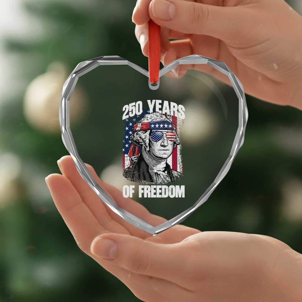 George Washington Founding Father Heart Crystal Glass Ornament 250 Years Of Freedom TS12 Print Your Wear