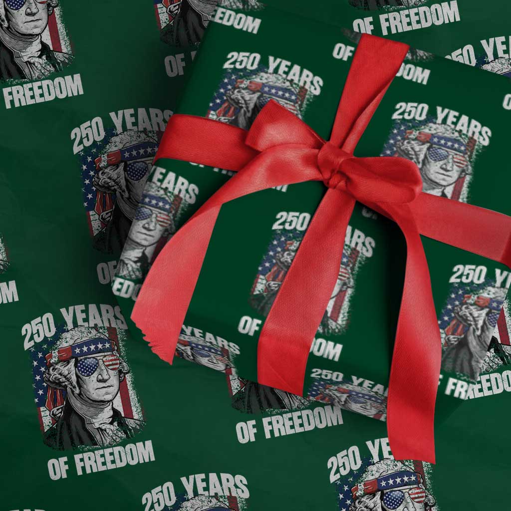 George Washington Founding Father Wrapping Paper Roll 250 Years Of Freedom TS12 Green Print Your Wear