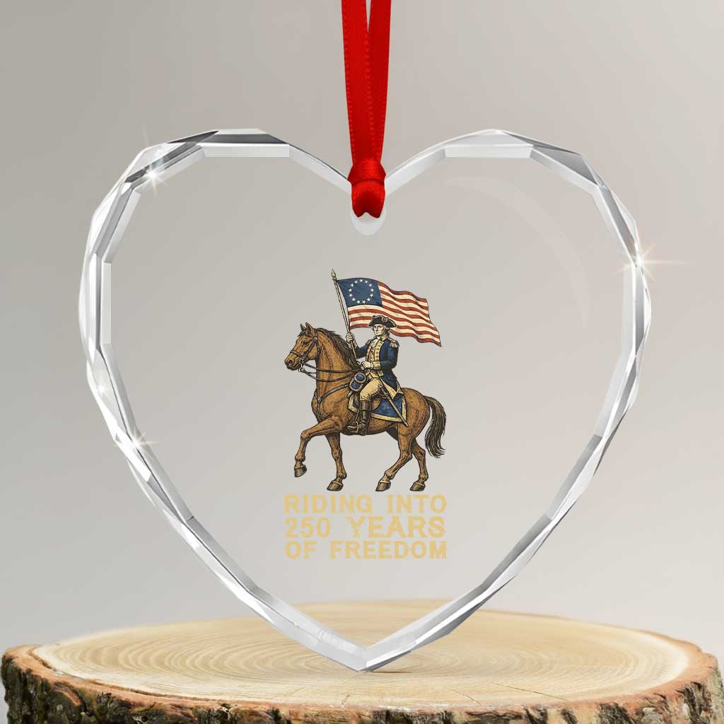 George Washington Heart Crystal Glass Ornament Riding Into 250 Years Of Freedom TS12 Transparent Glass 3'' Heart Print Your Wear