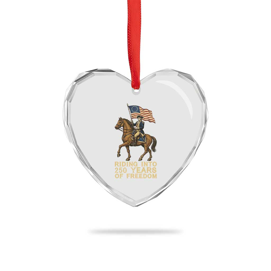 George Washington Heart Crystal Glass Ornament Riding Into 250 Years Of Freedom TS12 Print Your Wear