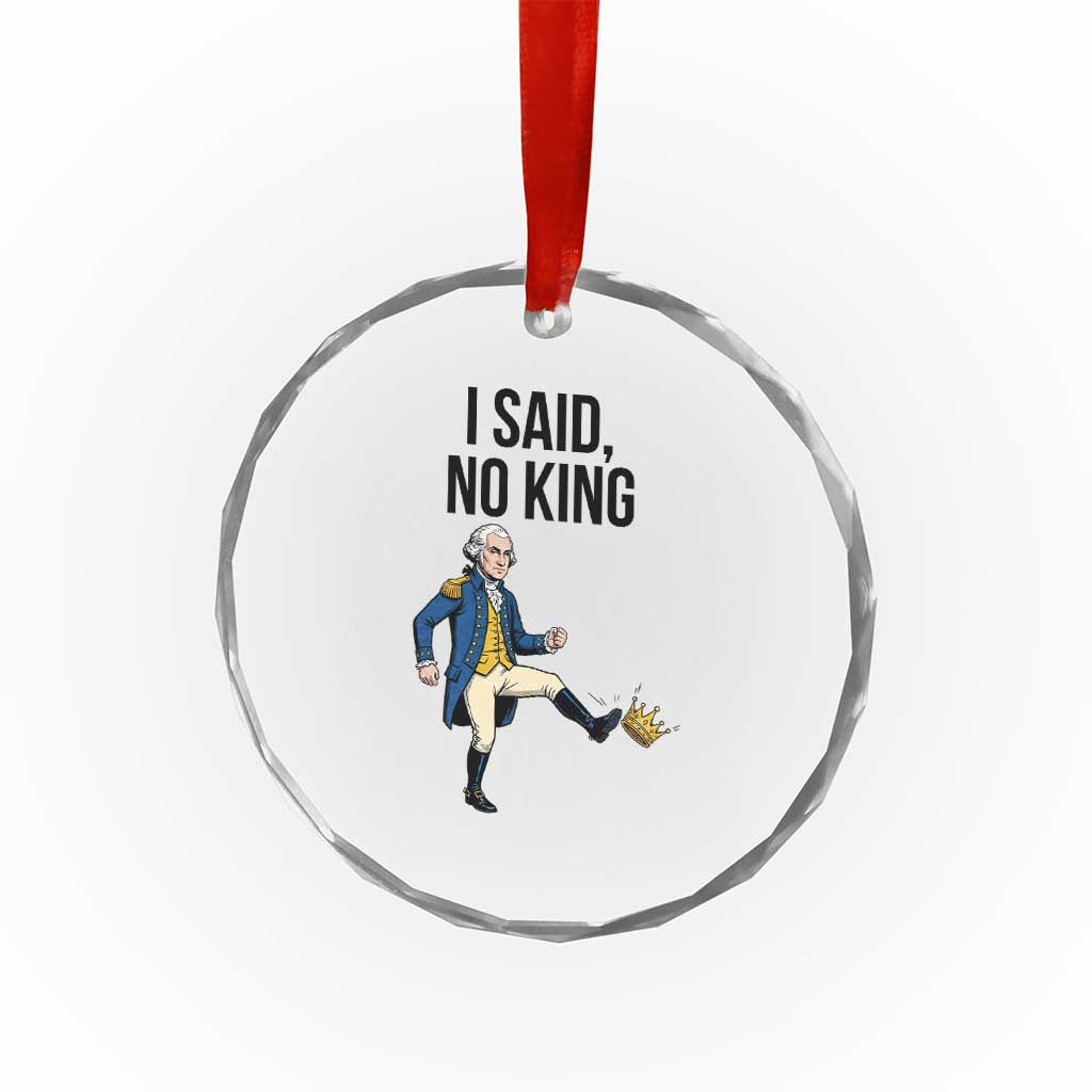 George Washington Kicking Crown Crystal Glass Ornament Funny No Kings Meme Gift TS12 Print Your Wear