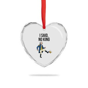 George Washington Kicking Crown Heart Crystal Glass Ornament Funny No Kings Meme Gift TS12 Print Your Wear