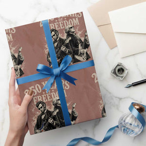 George Washington Lincoln Playing Guitar USA 250th Anniversary Wrapping Paper Roll 250 Years Of Freedom 1776 2026 TS11 Mocha Print Your Wear