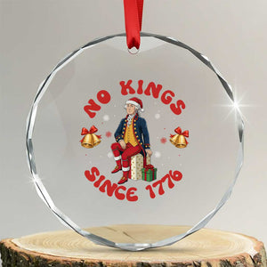 George Washington No Kings Since 1776 Crystal Glass Ornament Christmas Gift Idea TS12 Transparent Glass 3'' Circle Print Your Wear