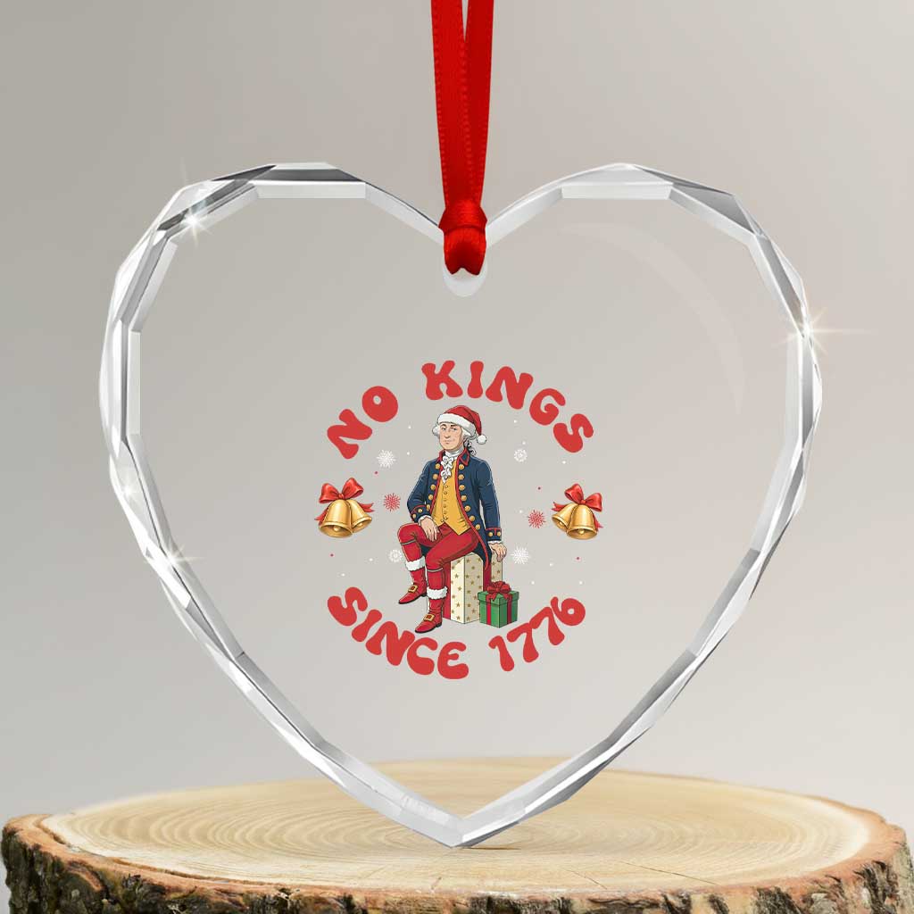 George Washington No Kings Since 1776 Heart Crystal Glass Ornament Christmas Gift Idea TS12 Transparent Glass 3'' Heart Print Your Wear