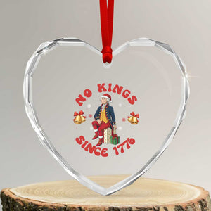 George Washington No Kings Since 1776 Heart Crystal Glass Ornament Christmas Gift Idea TS12 Transparent Glass 3'' Heart Print Your Wear