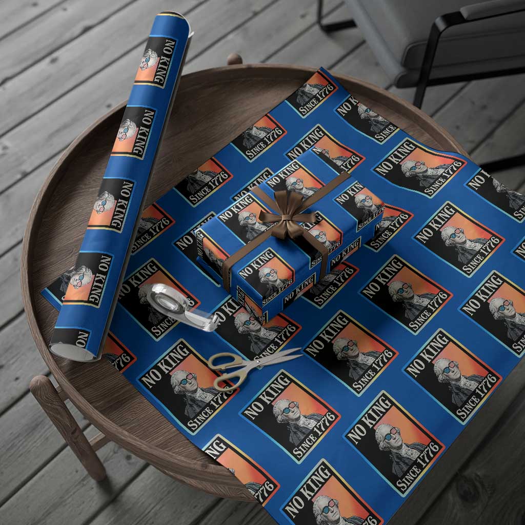 George Washington No Kings Since 1776 Wrapping Paper Roll Funny Political Meme Gift TS12 Blue Print Your Wear