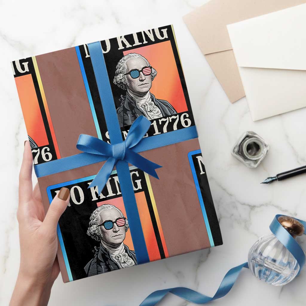 George Washington No Kings Since 1776 Wrapping Paper Roll Funny Political Meme Gift TS12 Mocha Print Your Wear