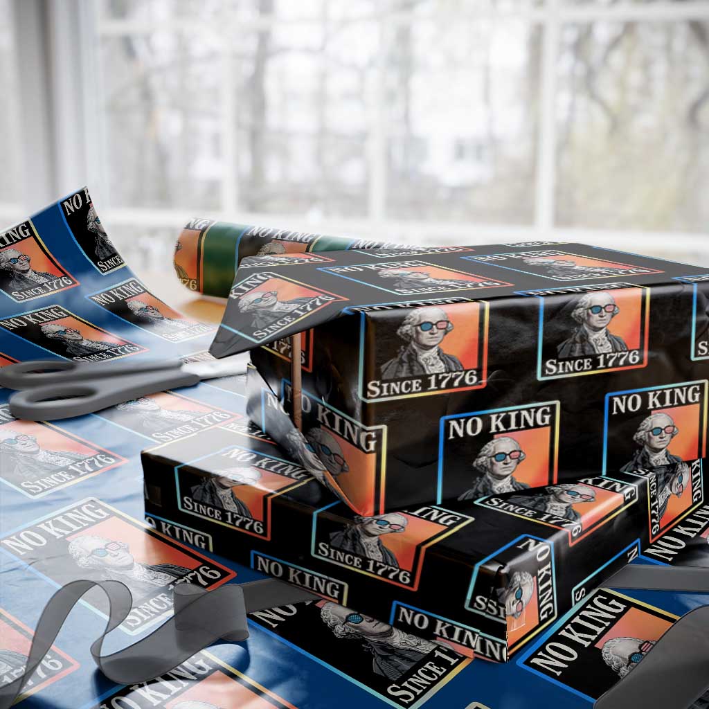 George Washington No Kings Since 1776 Wrapping Paper Roll Funny Political Meme Gift TS12 Black Print Your Wear