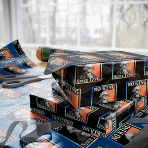 George Washington No Kings Since 1776 Wrapping Paper Roll Funny Political Meme Gift TS12 Black Print Your Wear