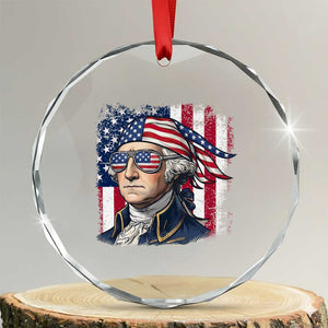 George Washington Patriotic Crystal Glass Ornament USA 250th Anniversary TS12 Transparent Glass 3'' Circle Print Your Wear