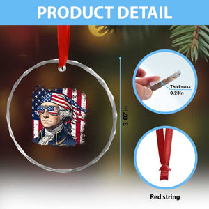 George Washington Patriotic Crystal Glass Ornament USA 250th Anniversary TS12 Print Your Wear