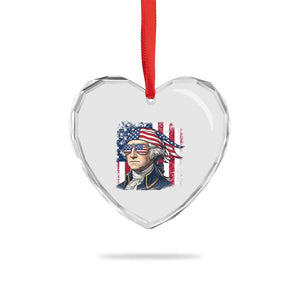 George Washington Patriotic Heart Crystal Glass Ornament USA 250th Anniversary TS12 Print Your Wear
