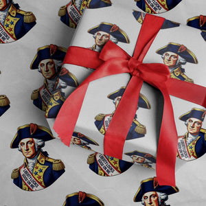 George Washington Patriotic History Graphic Wrapping Paper Roll Liberty Looks Good On Me 4th of July Founding Father Humor