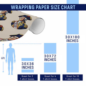 George Washington Patriotic History Graphic Wrapping Paper Roll Liberty Looks Good On Me 4th of July Founding Father Humor