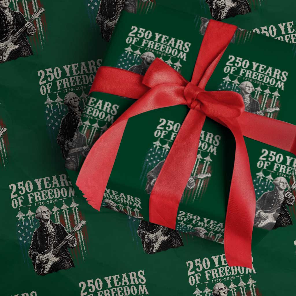 George Washington Playing Guitar 250 Years of Freedom Wrapping Paper Roll