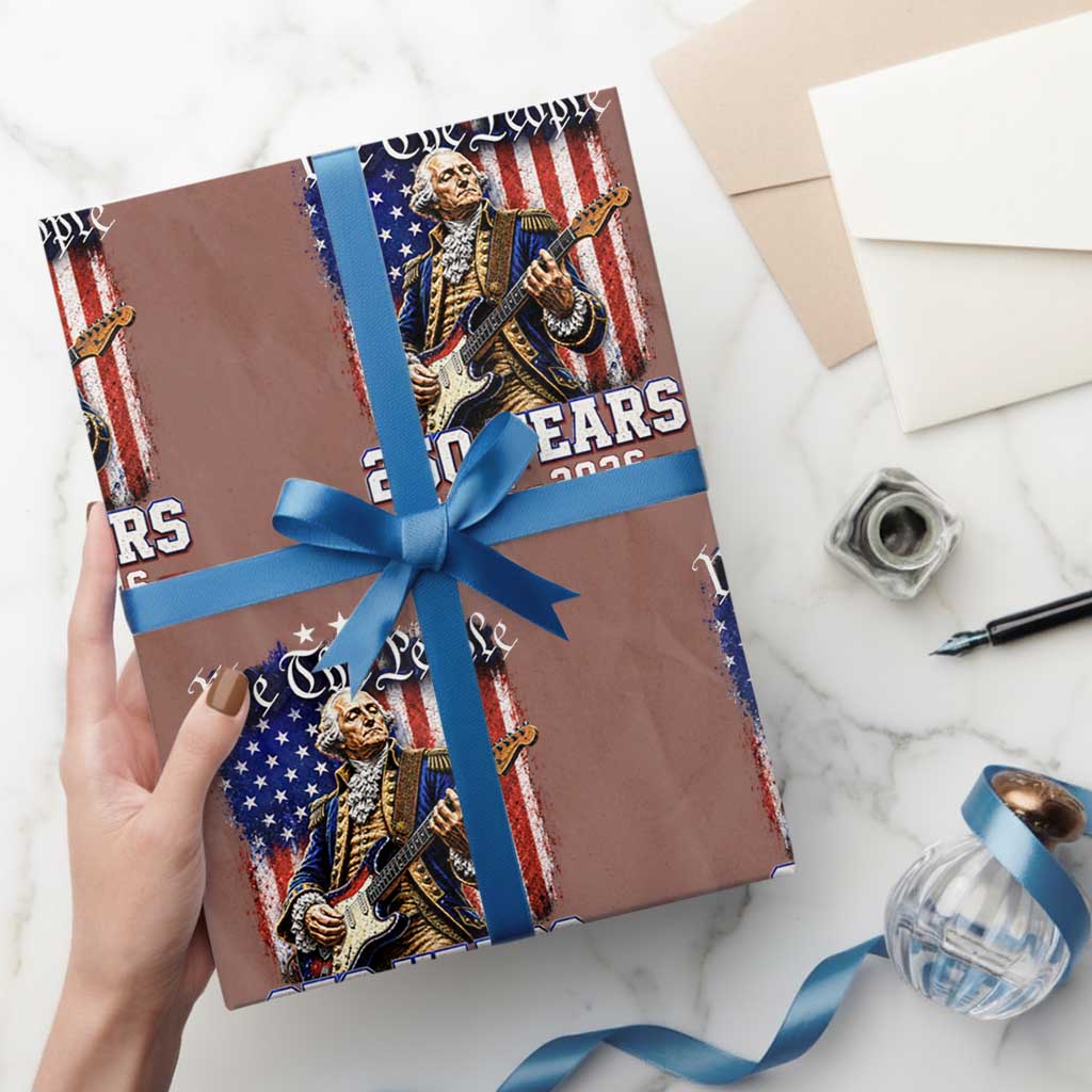 George Washington Playing Guitar 250th Anniversary USA Wrapping Paper Roll We The People 250 Years 1776 2026