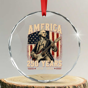 George Washington Playing Guitar 4th July US 250th Anniversary Crystal Glass Ornament