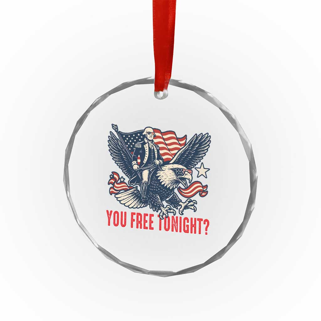 George Washington Rides Bald Eagle Crystal Glass Ornament You Free Tonight Patriotic 4th of July TS02 Print Your Wear