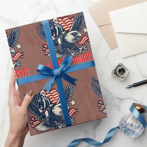 George Washington Rides Bald Eagle Wrapping Paper Roll You Free Tonight Patriotic 4th of July TS02 Mocha Print Your Wear