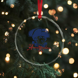 George Washington The American Revolution Crystal Glass Ornament Distressed Sketch Historic Patriotic Graphic