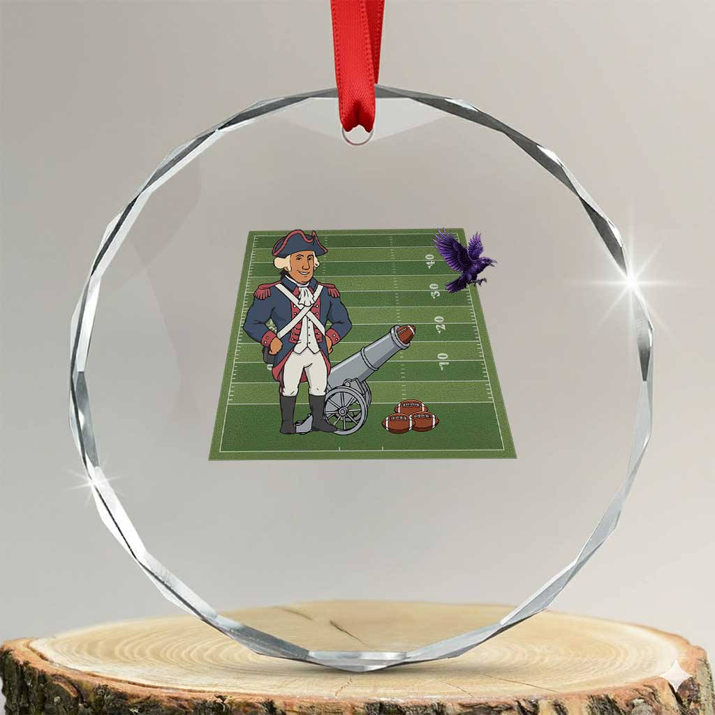 George Washington Vs The Purple Crow Rivalry Crystal Glass Ornament NE Football Gift TS12 Transparent Glass 3'' Circle Print Your Wear