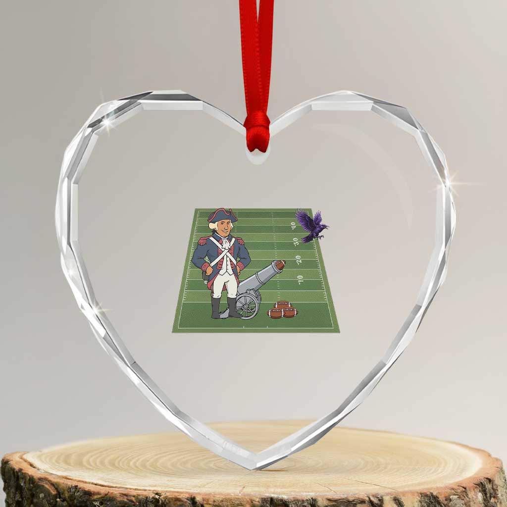 George Washington Vs The Purple Crow Rivalry Heart Crystal Glass Ornament NE Football Gift TS12 Transparent Glass 3'' Heart Print Your Wear