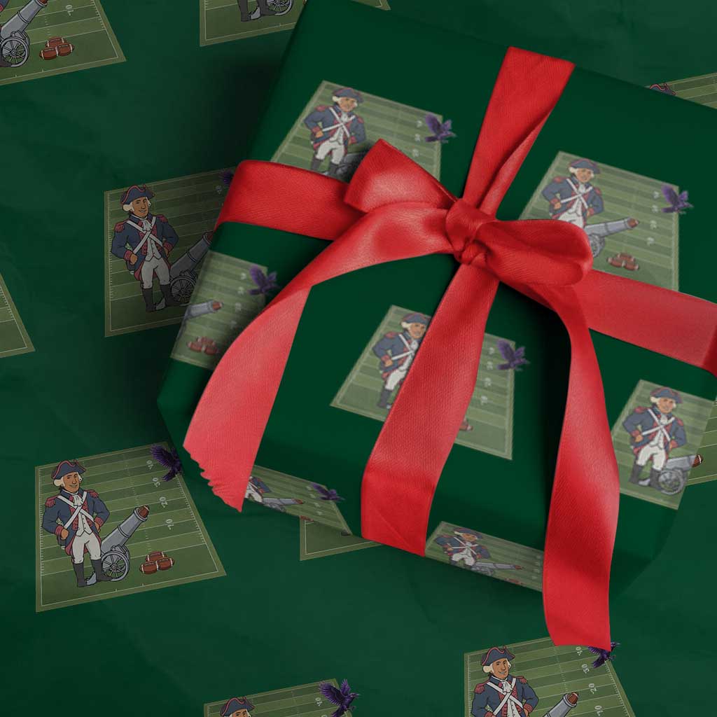 George Washington Vs The Purple Crow Rivalry Wrapping Paper Roll NE Football Gift TS12 Green Print Your Wear
