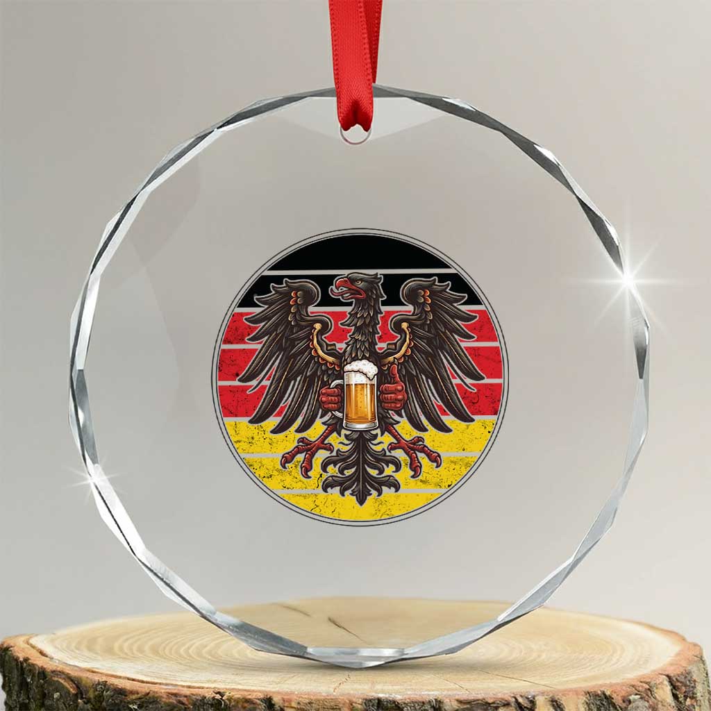 German Eagle Beer Lover Crystal Glass Ornament Vintage Bavarian Oktoberfest Beer TS12 Transparent Glass 3'' Circle Print Your Wear