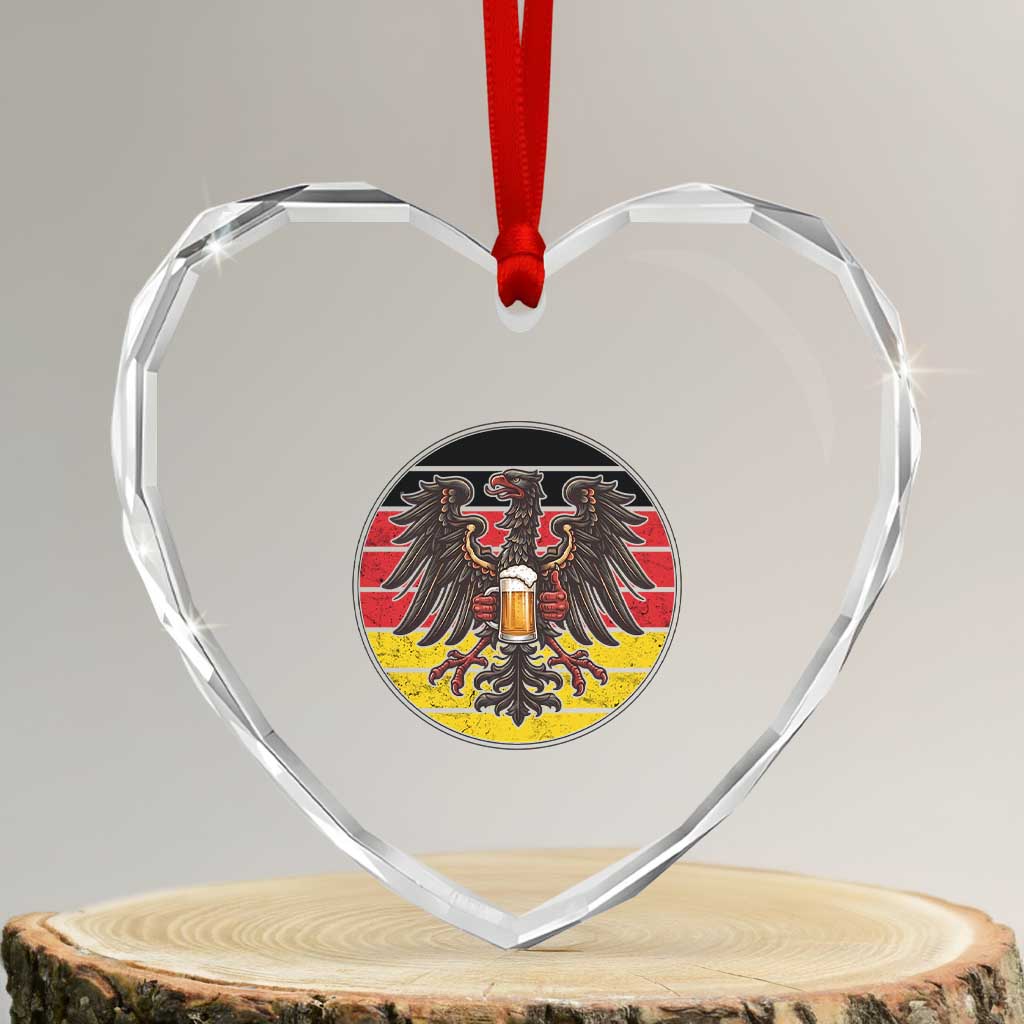 German Eagle Beer Lover Heart Crystal Glass Ornament Vintage Bavarian Oktoberfest Beer TS12 Transparent Glass 3'' Heart Print Your Wear