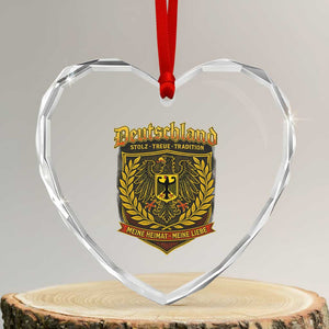 German Heritage Pride Heart Crystal Glass Ornament Deutschland Stolz Treue Tradition Meine Heimat Meine Liebe TS11 Transparent Glass 3'' Heart Print Your Wear