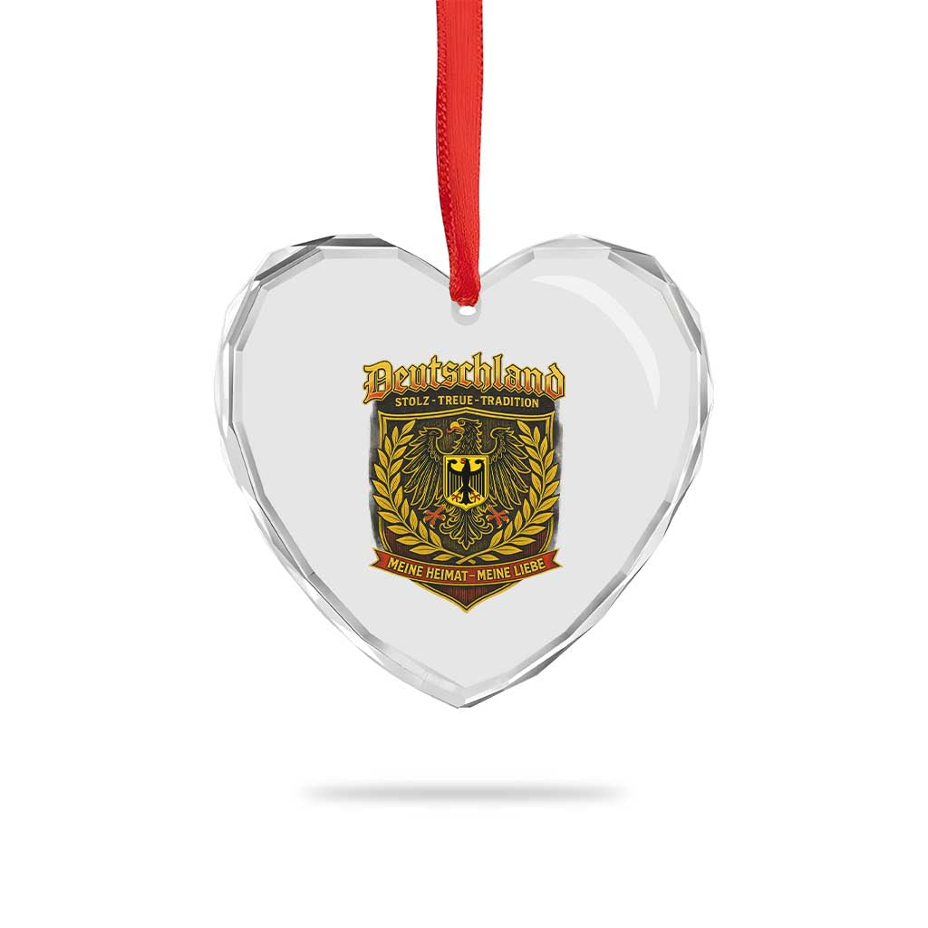 German Heritage Pride Heart Crystal Glass Ornament Deutschland Stolz Treue Tradition Meine Heimat Meine Liebe TS11 Print Your Wear