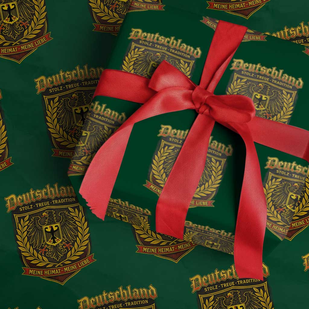 German Heritage Pride Wrapping Paper Roll Deutschland Stolz Treue Tradition Meine Heimat Meine Liebe TS11 Green Print Your Wear