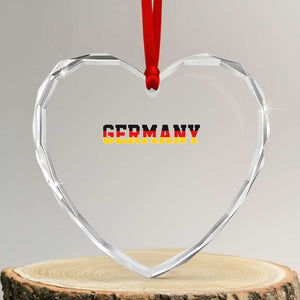Germany Deutschland German Flag Heart Crystal Glass Ornament