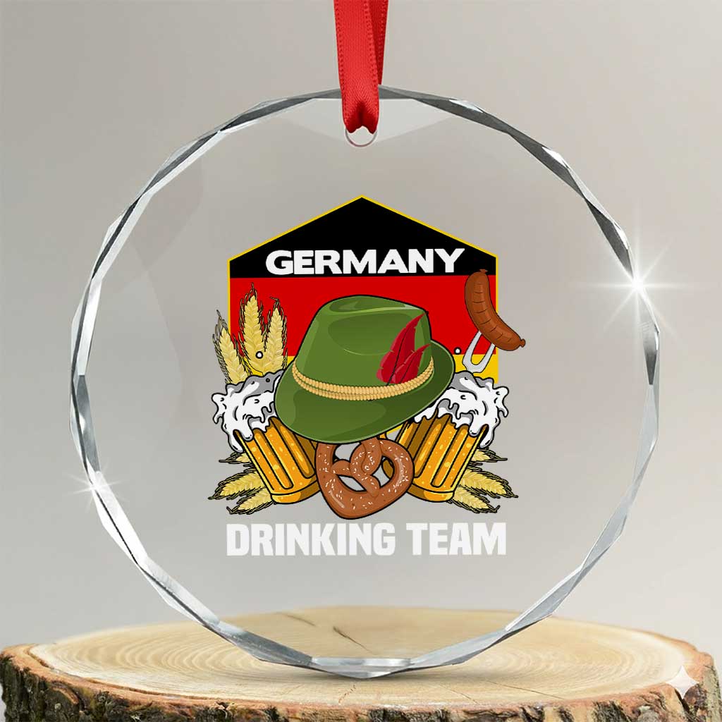 Germany Drinking Team Crystal Glass Ornament Germany Beer Festivals Oktoberfest Alpine hat Barley TS11 Transparent Glass 3'' Circle Print Your Wear