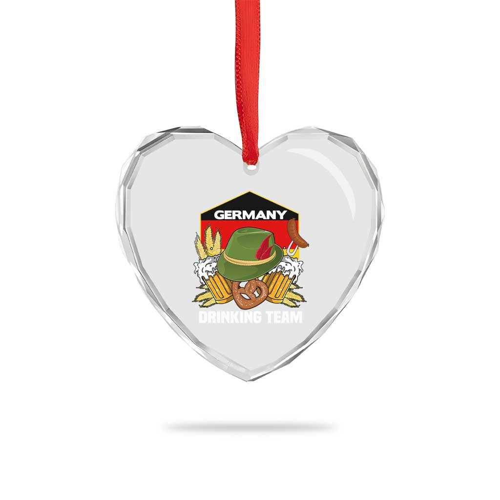 Germany Drinking Team Heart Crystal Glass Ornament Germany Beer Festivals Oktoberfest Alpine hat Barley TS11 Print Your Wear